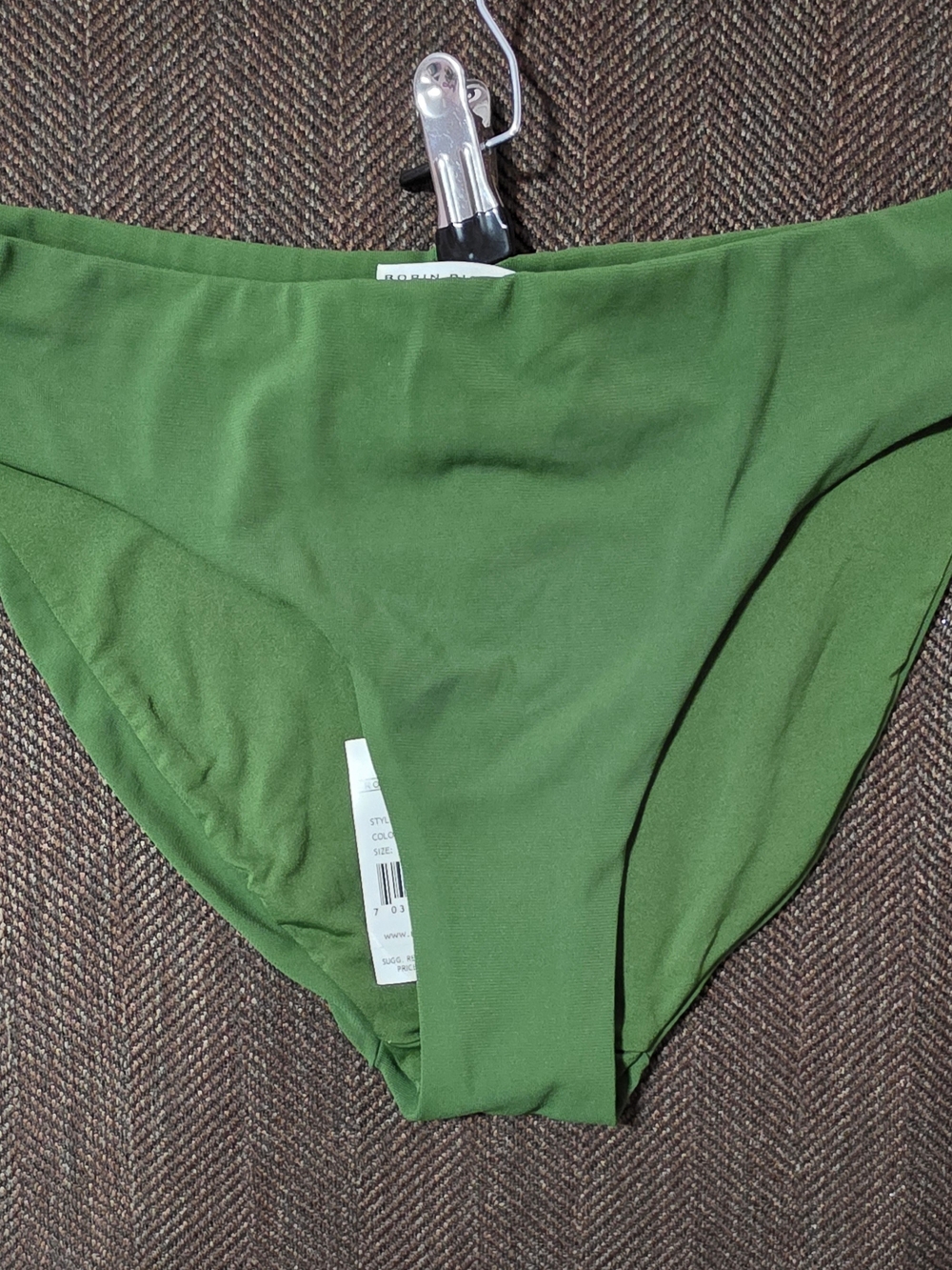 Robin Piccone Green Bikini Bottom - Solid Swim Brief